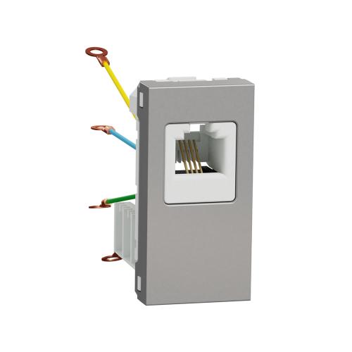 RJ12, 1 connector, 1 module - Aluminium