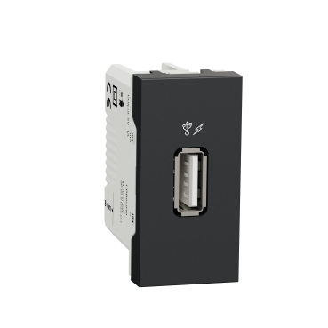 USB 2.0 connector charger 1module - Black