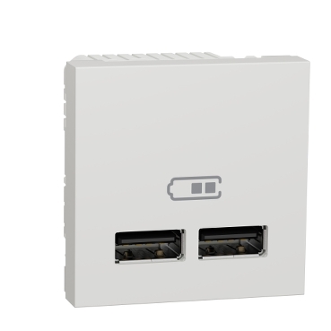 2 USB 2.0 connector charger 2modules - white