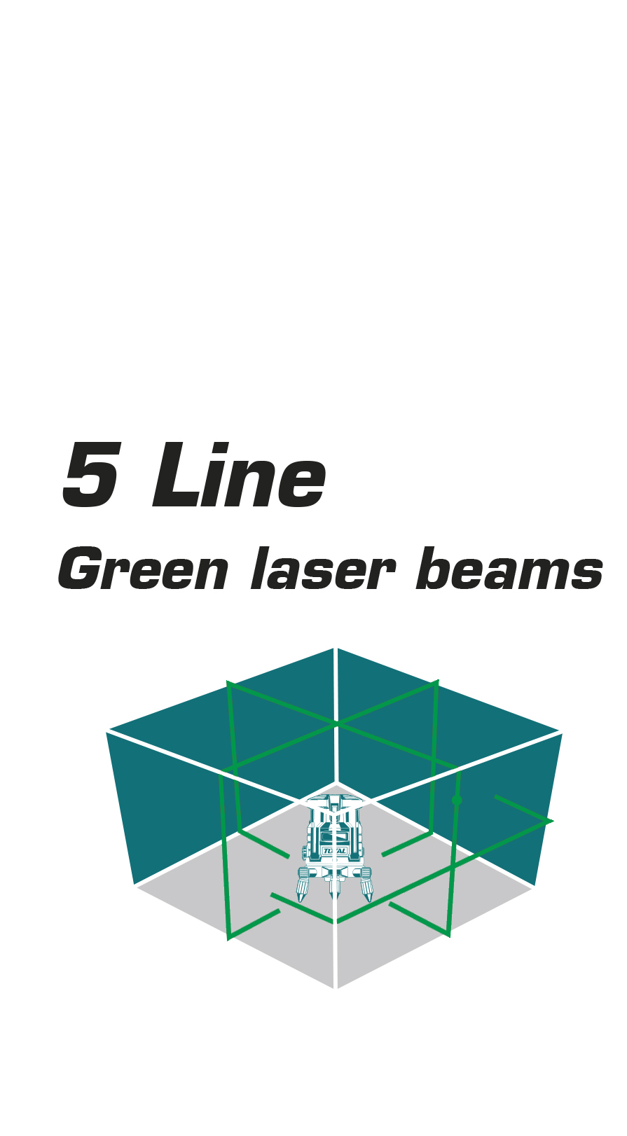 TOTAL SELF-LEVELING LINE LASER GREEN LASER  5 LINES