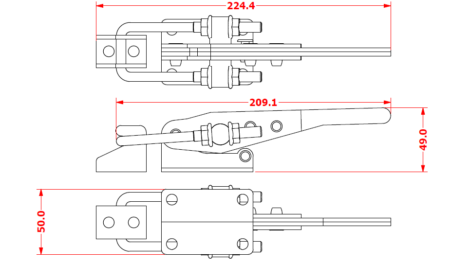 Latch Toggle Clamp 550 Kg, Diamter 8 Mm General Locker