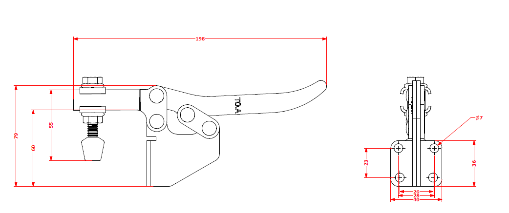 Toggle Clamp Horse 250 Kg Press Stud 8 Mm