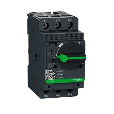 Motor Circuit Breaker, TeSys GV2, 3P, 0.63-1 A, Thermal Magnetic, Screw Clamp Terminals