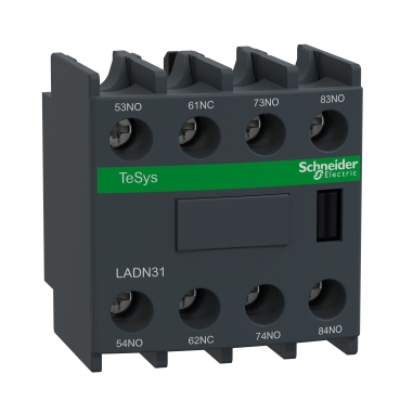 Auxiliary Contact Block, TeSys D, 3NO + 1NC, Front Mounting, Screw Terminals