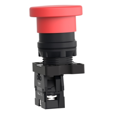 Push-button Ø22 - Mushroom Head Ø40 - Black - 1NC