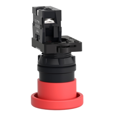 Push-button Ø22 - Mushroom Head Ø40 - Black - 1NC