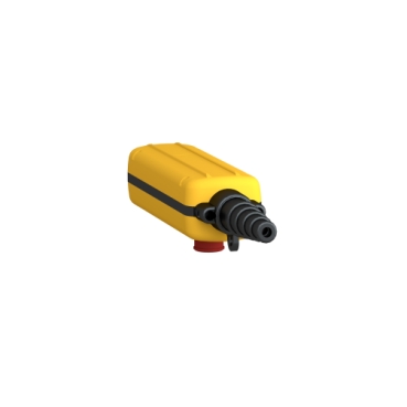 Pendant Control Station, Plastic, Yellow, 4 Push Buttons, 1 Emergency Stop