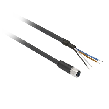 Pre-wired Connectors XZ - Straight Female - M12 - 4 Pins - Cable PUR 2m