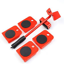 Furniture Transport Roller Set 5 Pieces - 4 Furniture Rollers & 1 Load Jack