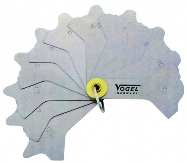 Welding Seam Gauge,3-12mm 12 Blades, Inox, In A Pouch