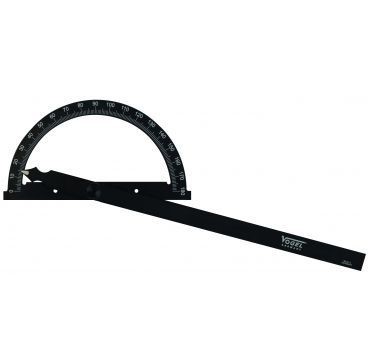 Protractor 300/600mm 0°-180°,locking Screw, Satin Chromed, Pouch