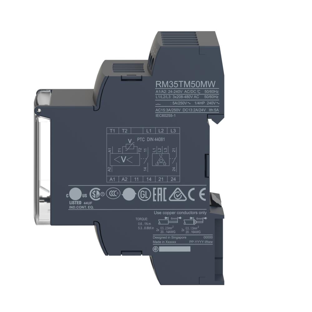Motor Voltage And Temperature Control Relay - RM35-T - 24..240 V AC/DC - 2 NO