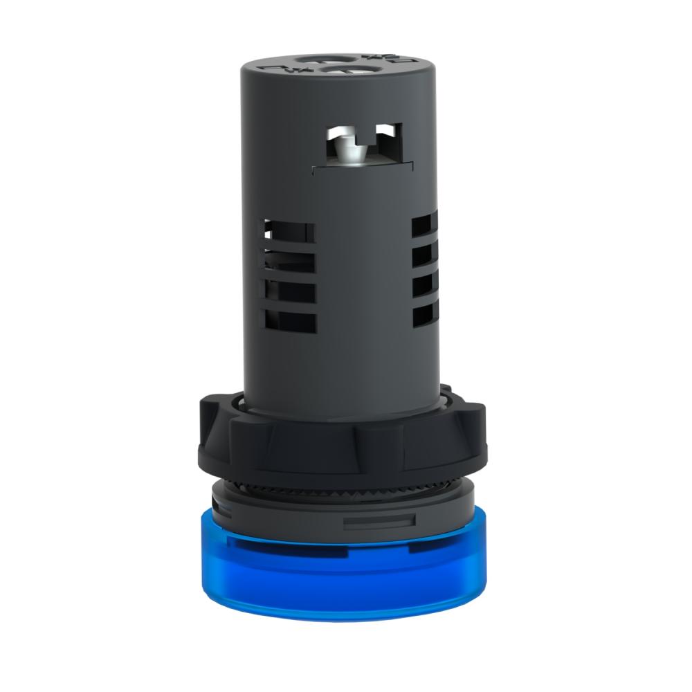 لمبة اشارة مستديرة بقُطر 22 مم - أزرق - مصباح LED مدمج - 24 فولت تيار متردد/تيار ثابت - أطراف توصيل المشبك البرغي