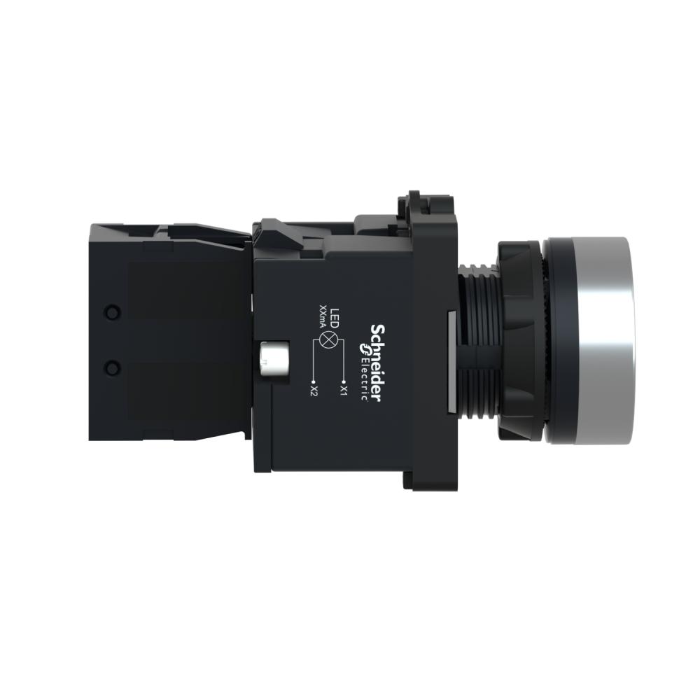 Yellow Flush Complete Illum Push-button - Ø22 - Flush - 220V AC - 1NO