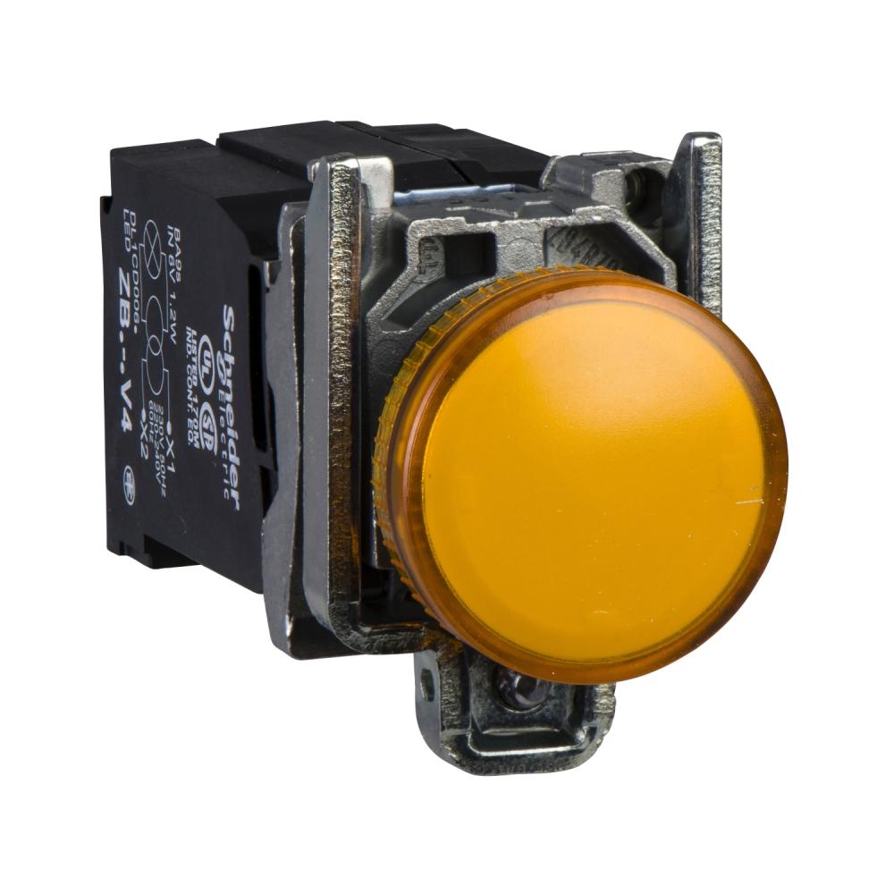 Orange Complete Pilot Light Ø22 Plain Lens With BA9s Bulb 230...240V