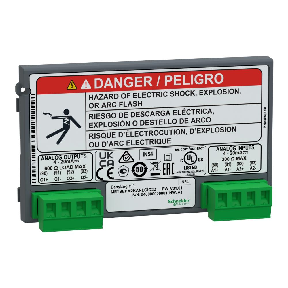 EasyLogic PM2X30 - I/O Module - Analogue - 2 Inputs + 2 Outputs
