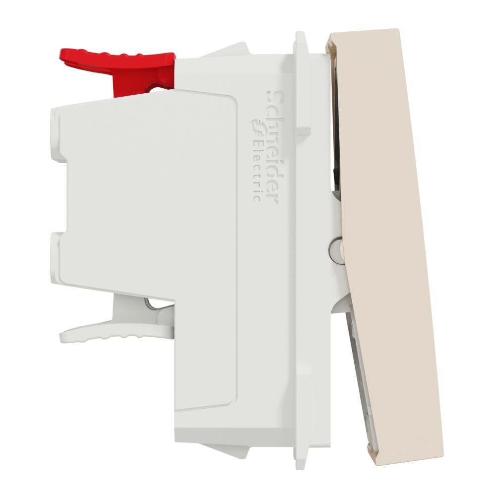 Switch, New Unica, intermediate, 10AX, 1 module, screwless terminals, untreated, IP4X, beige
