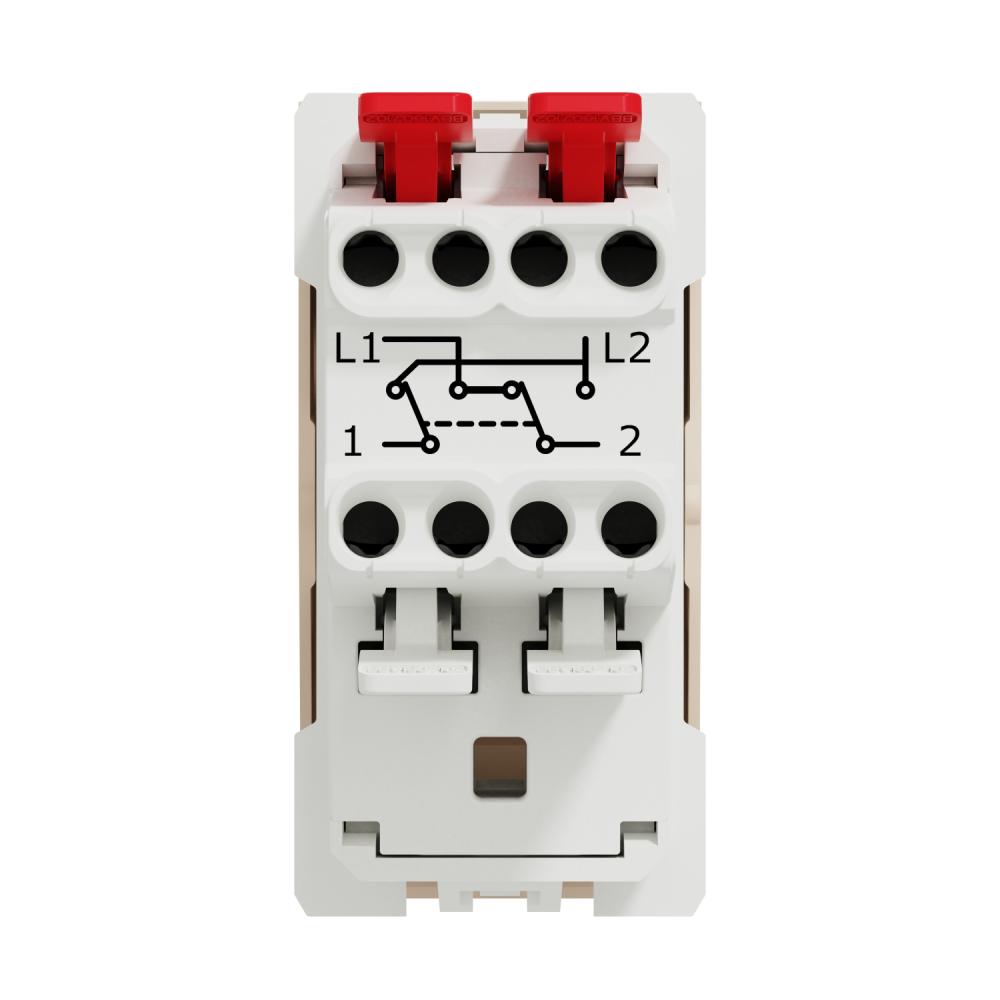 Switch, New Unica, intermediate, 10AX, 1 module, screwless terminals, painted, IP4X, aluminium