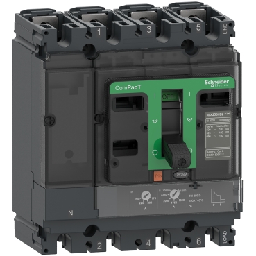 Circuit Breaker, ComPacT NSX160B, 25kA/415VAC, 4 Poles 3D (neutral Not Protected), TMD Trip Unit 125A