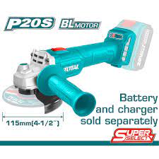 Brushless Cordless Angle Grinder 4.5" 20 Volt Total
