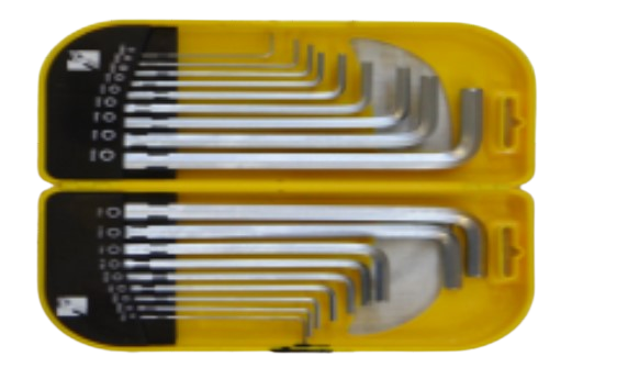 Hex Key Set 18 Pcs ( 1.5 - 10 )  ( 1/16" - 3/8" ) Hardwell