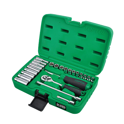 24PCS Professional Grade 1/4" DR. Flank Socket Set