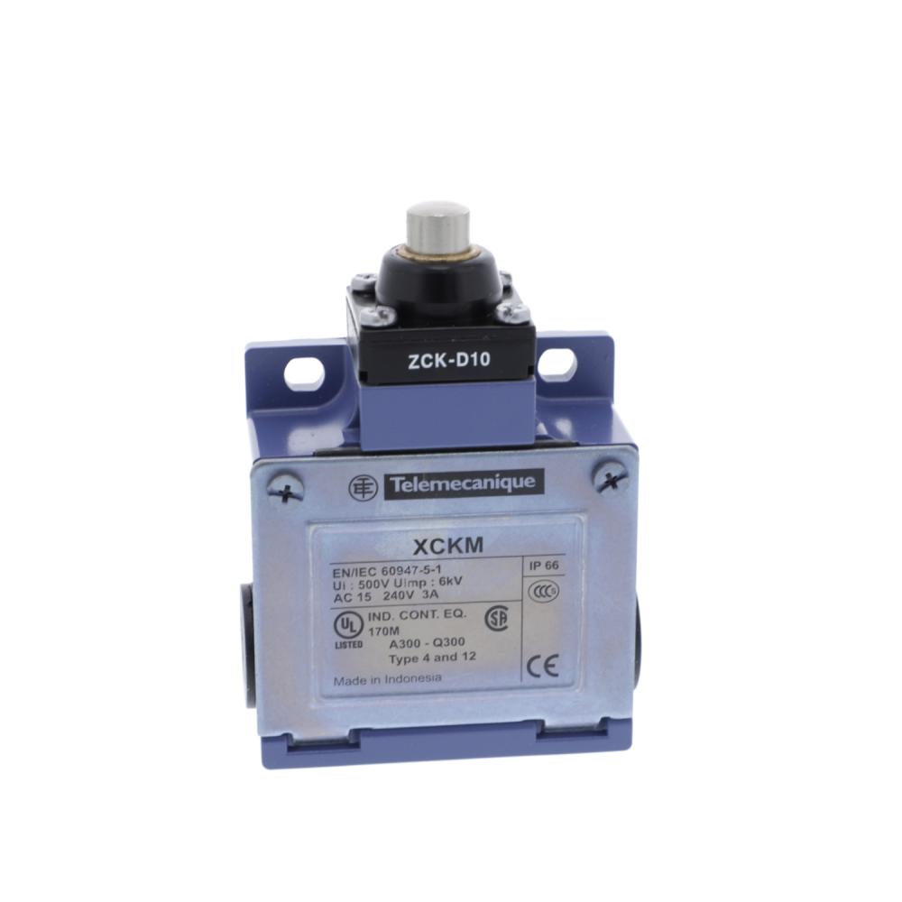 Limit Switch, Limit Switches XC Standard, XCKM, Metal End Plunger, 1NC+1 NO, Snap Action, Pg11