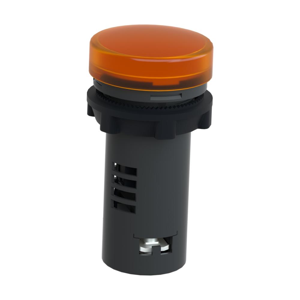 Round Pilot Light Ø 22 - Orange - Integral LED - 220 V AC- Screw Clamp Terminals