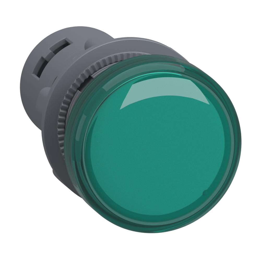 Round Pilot Light Ø 22 - Green - Integral LED - 220 V AC - Screw Clamp Terminals