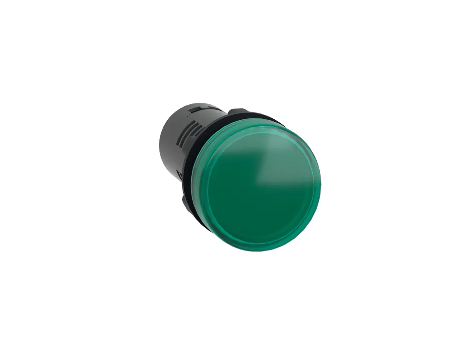 Round Pilot Light Ø 22 - Green - Integral LED - 220 V AC - Screw Clamp Terminals