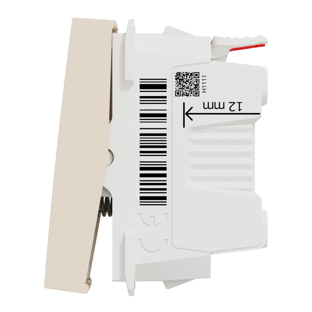 Pushbutton Switch, New Unica, Location Lamp, 10 A, 1 Module, Beige
