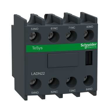 Auxiliary Contact Block, TeSys D, 2NO + 2NC, Front Mounting, Screw Terminals