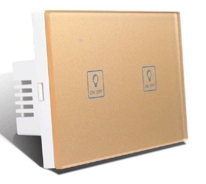WIFI Smart Touch Wall Switch 2 Gang 10A Gold
