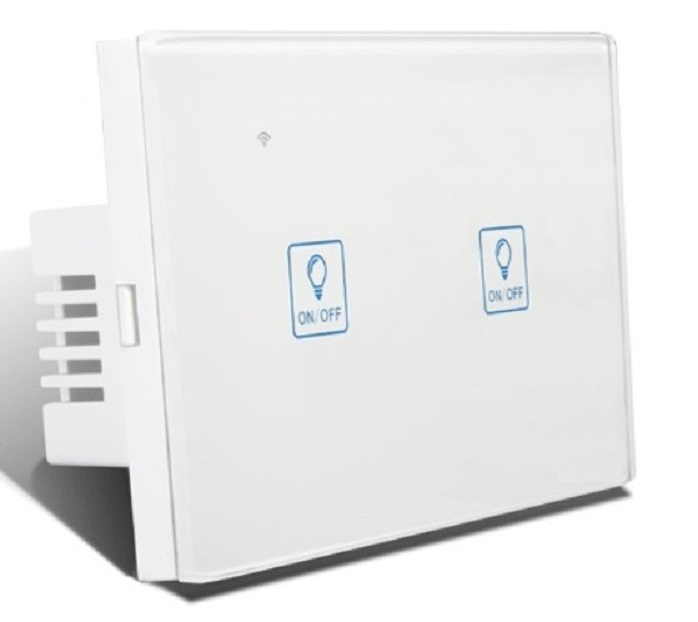 WIFI Smart Touch Wall Switch 2 Gang 10A White