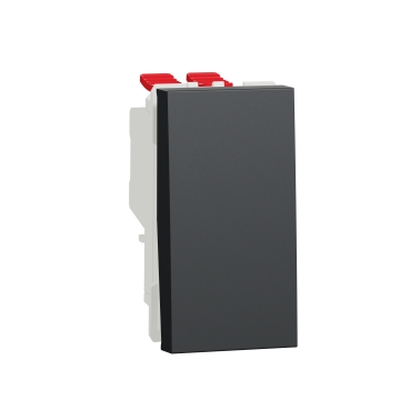 Switch, New Unica, Intermediate, 10AX, 1 Module, Screwless Terminals, Painted, IP4X, Anthracite