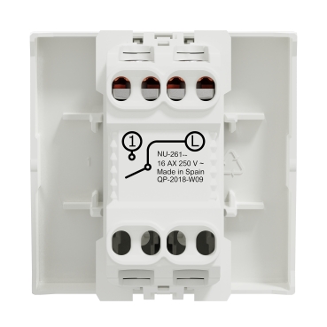 One-way switch 16A screws 2modules - white