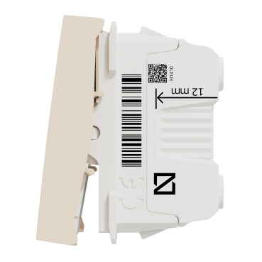 One-way switch 16A screws 2modules - Beige