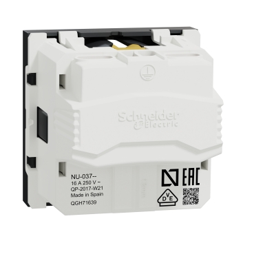 German Socket 2P+E 16A shuttered screw - Black