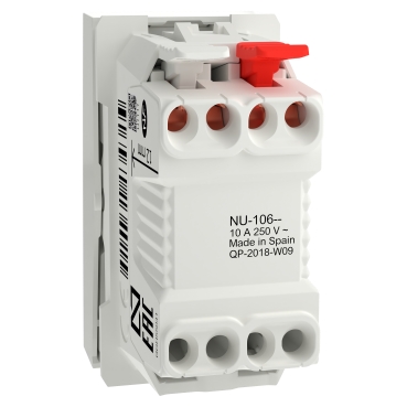 Schneider Electric Pushbutton switch 10A 1module - white
