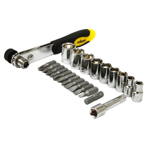 offset Ratchet Handle Bit & Socket Set 23pcs rolson