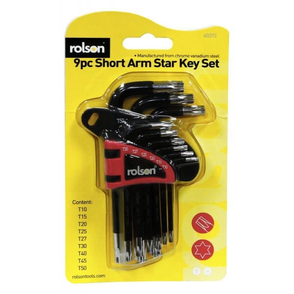 9pc Short Arm Star Key Set