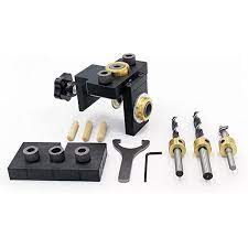 3 in 1 Dowel Jig Drill Kit Woodworking Dowel Drilling Guide Set with 8/10/15mm Hole Dowel Pins