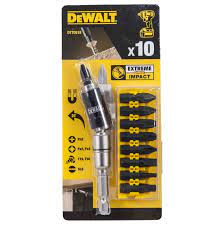 DEWALT Set Of 10 Pieces With Pivotal Insert Holder Strong Magnetic Corner Connecting Rod Extended FlexTorq
