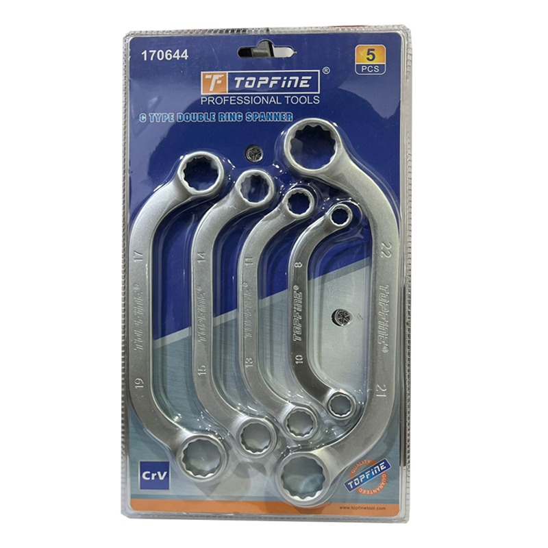 Double Ring Spanner Set C-Type 5 Pcs 8 X 10-21 X 22 Mm