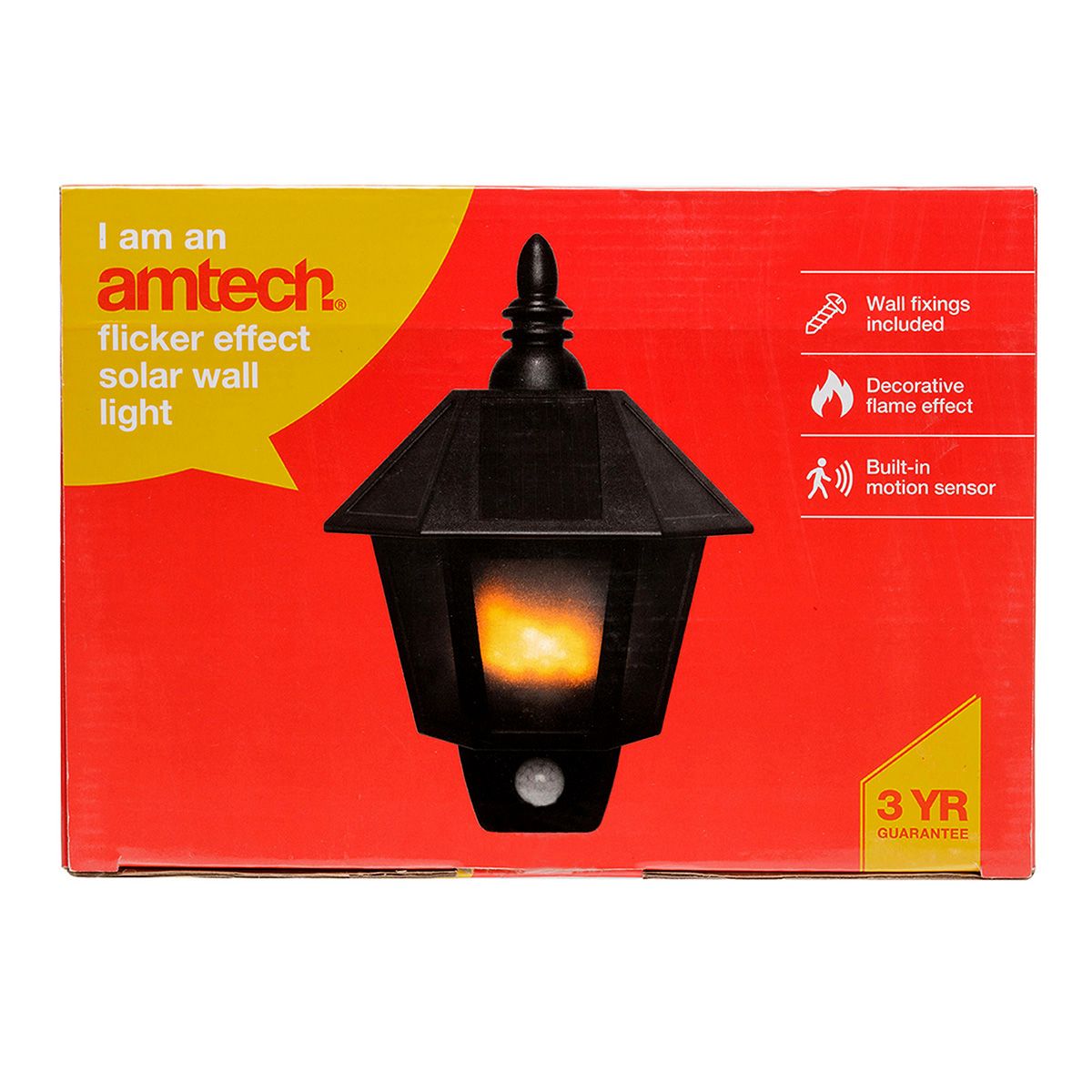 Flicker effect solar motion sensor wall light 