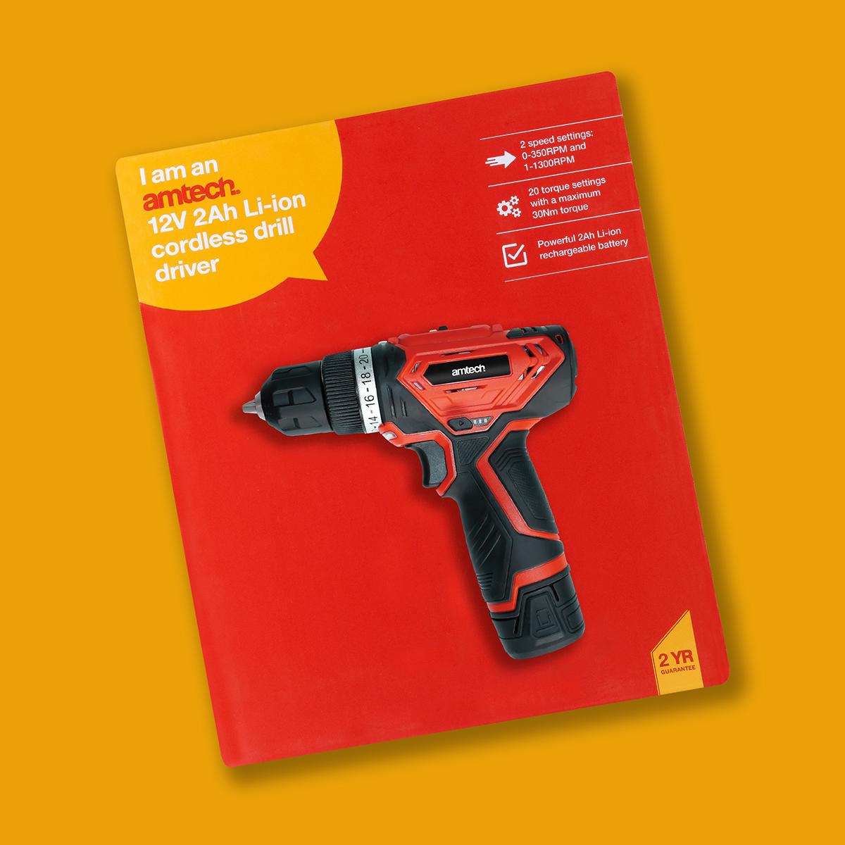 12V 2Ah Li-ion cordless drill driver