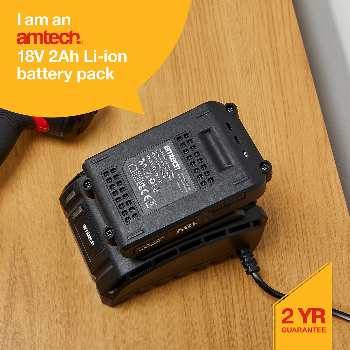 18V 2Ah Li-ion battery pack for cordless drill