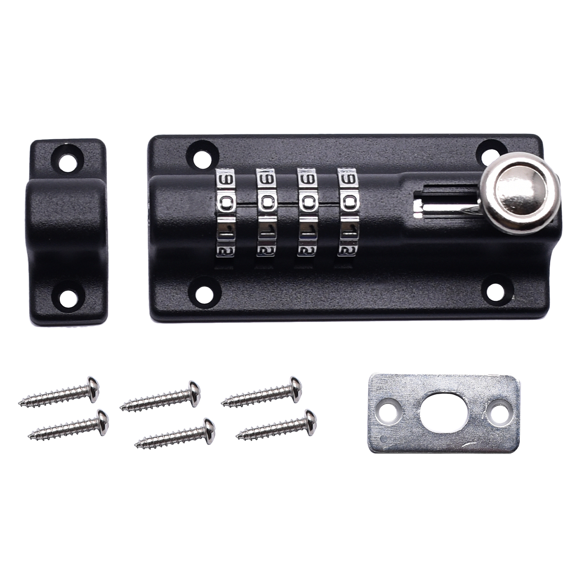Keyless combination locking bolt