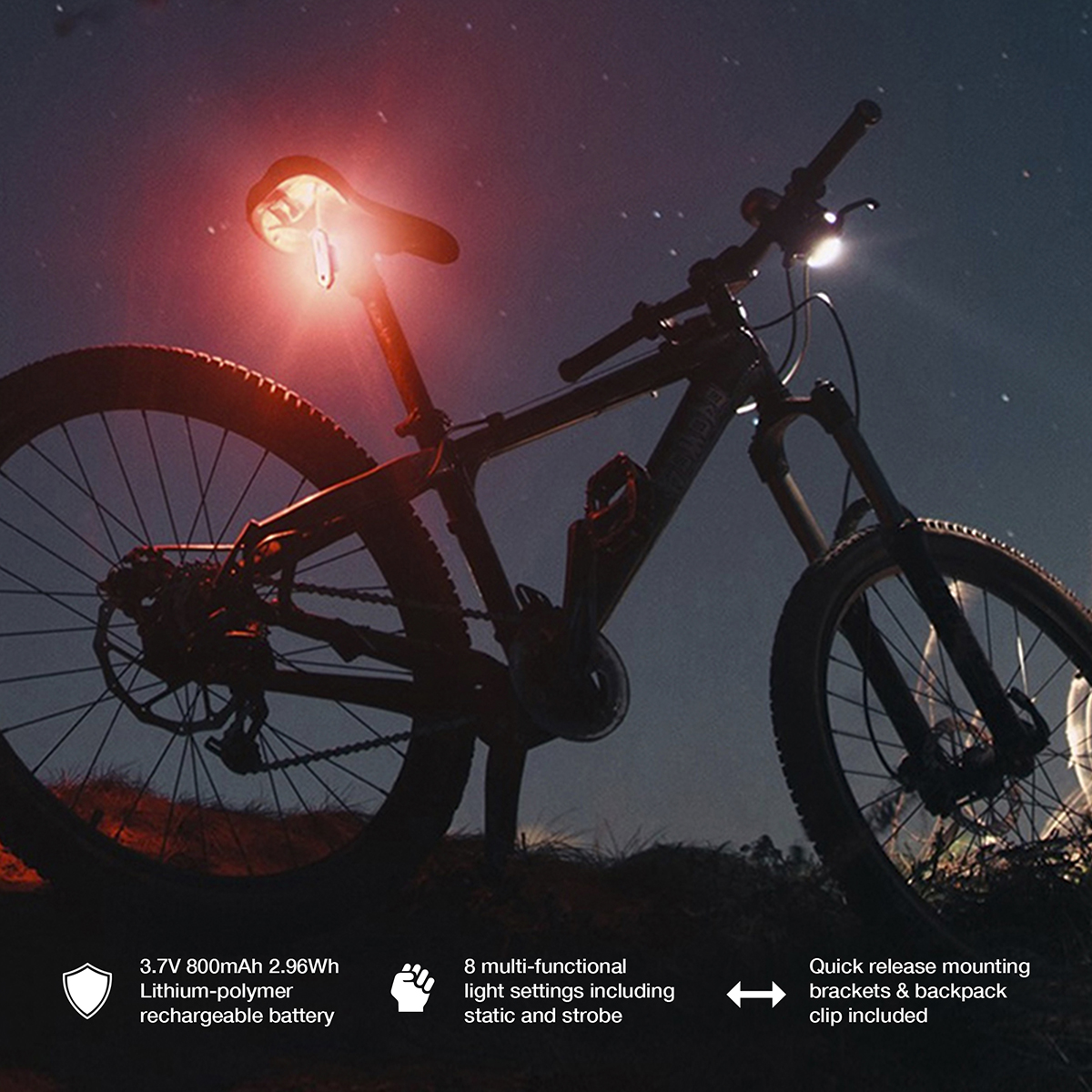 High performance USB rechargeable front bike light