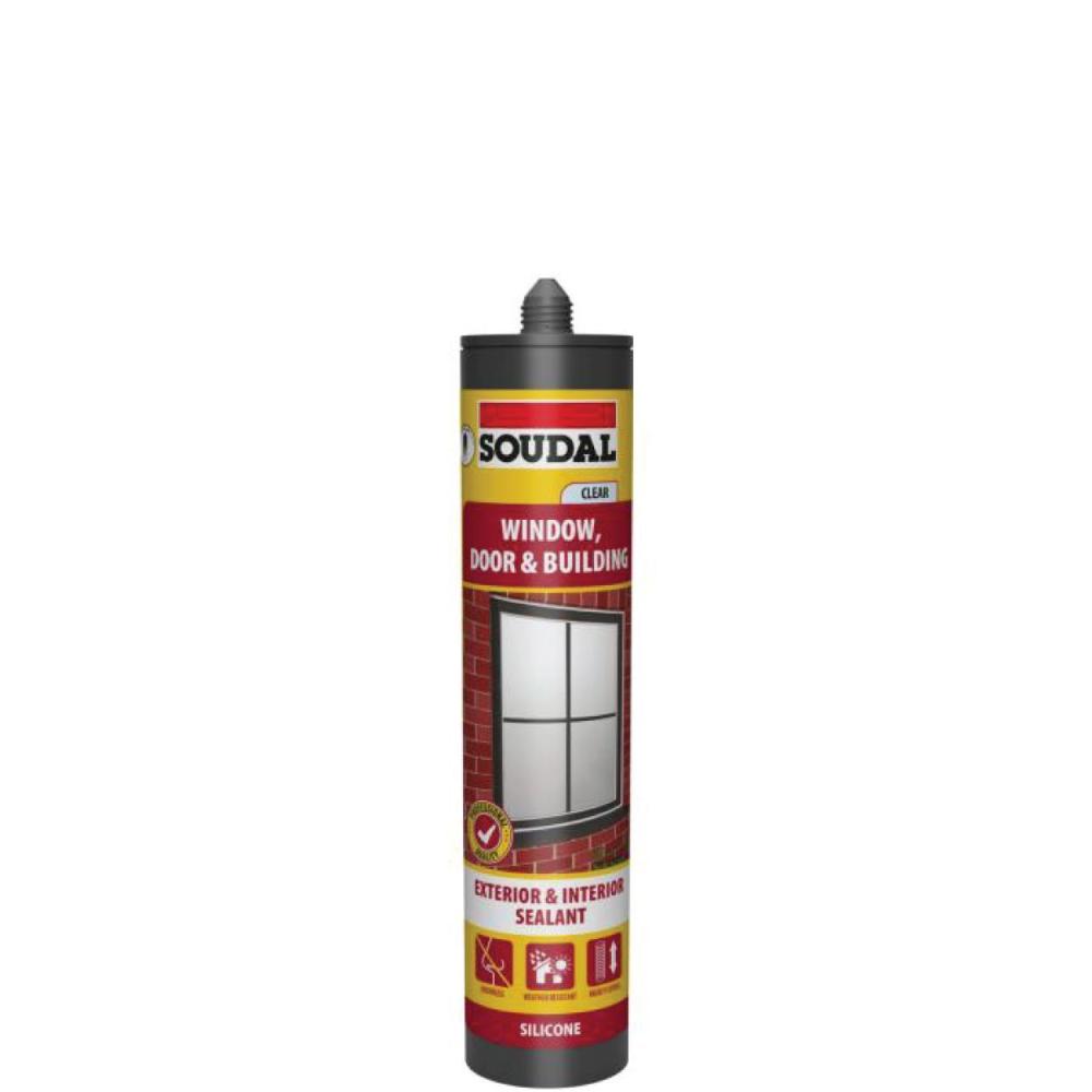Soudal Window, Door & Building Silicone Sealant - CLEAR (290ml)